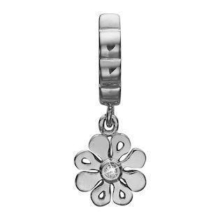 Christina Collect 925 sterling silver My Flower Hanging flower with white topaz in the middle, model 623-S123